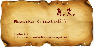 Muzsika Krisztián névjegykártya